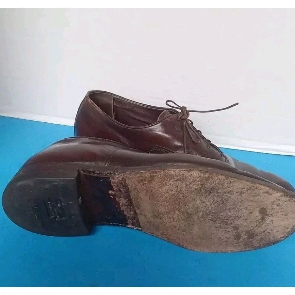 Vintage Mens Brown Leather Oxford Dress Shoes Made in USA 12 D 12187 603